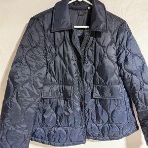 Chico's Dark Blue Quilted Puffer Jacket